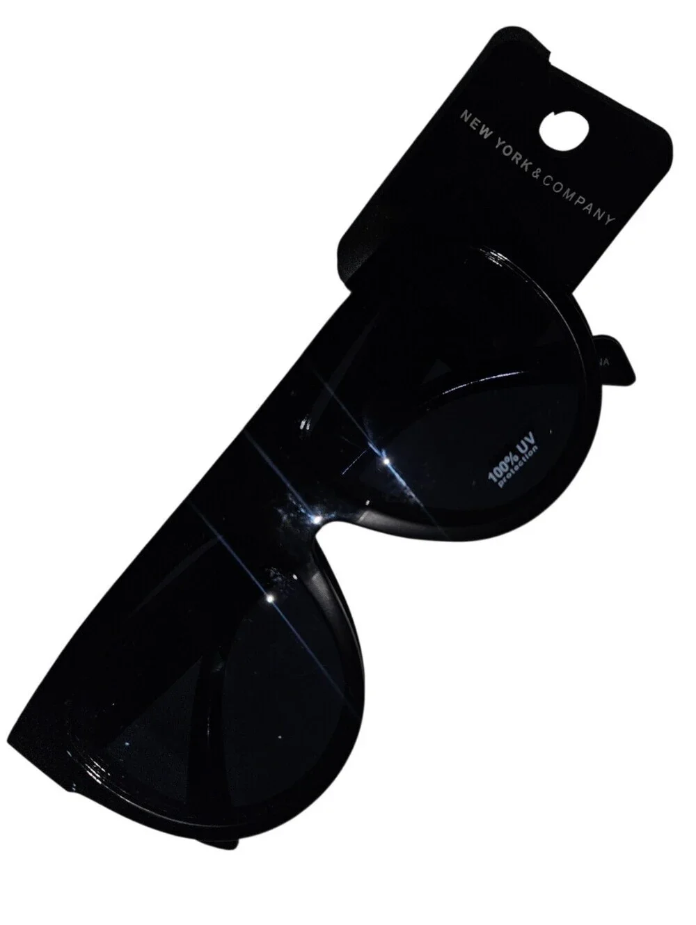 NWT New York & Company Black W/ Blue Tone Lens 100% UV Protection Sunglasses